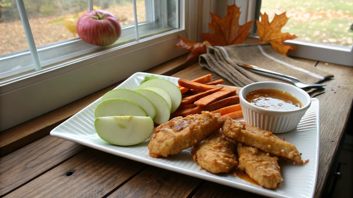 Apple Honey Glazed Chicken Tenders recipe by Chef Mia, photographed in a natural light Texas kitchen