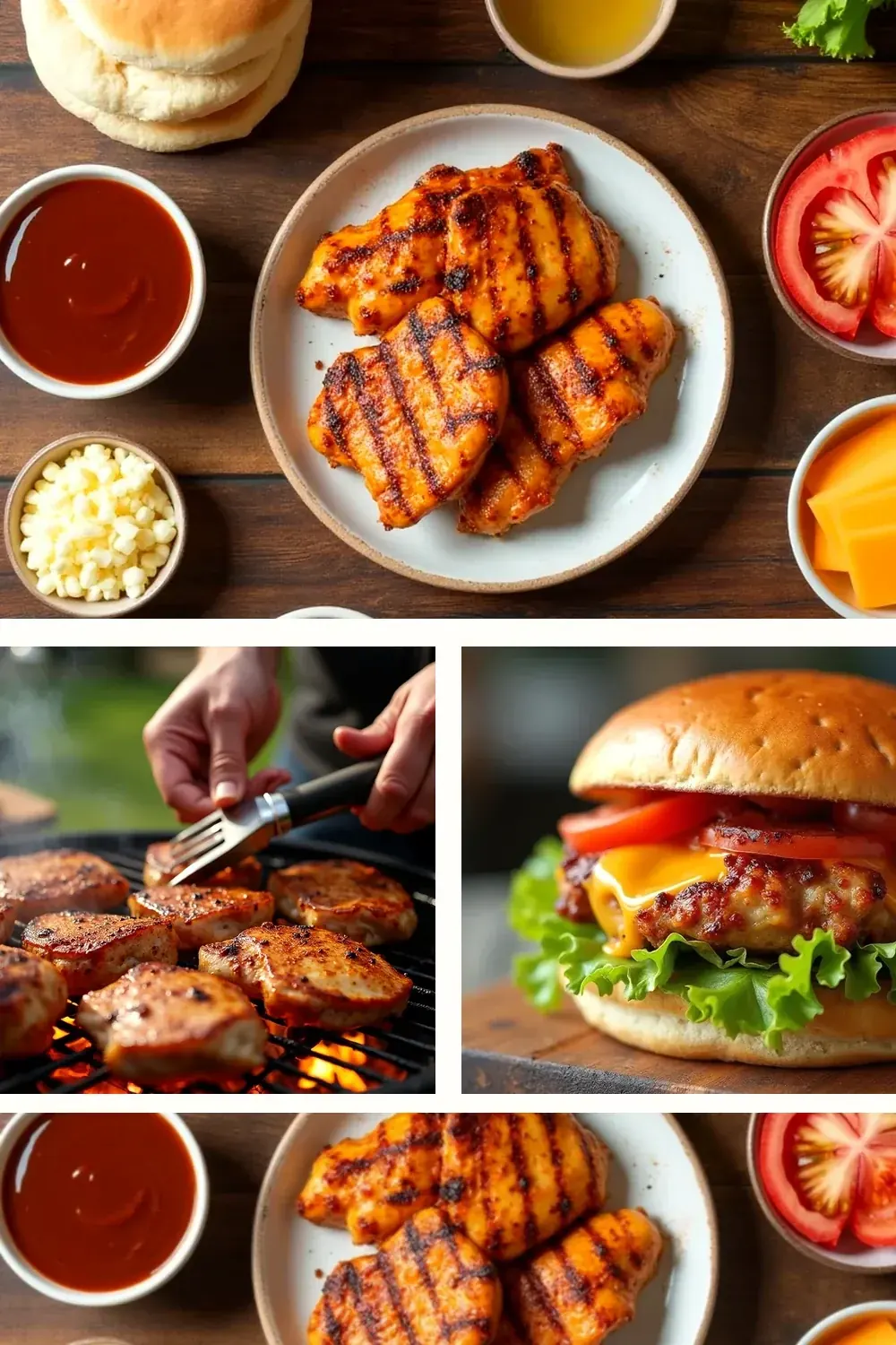 BBQ Chicken Sandwich styled vertically for saving and sharing