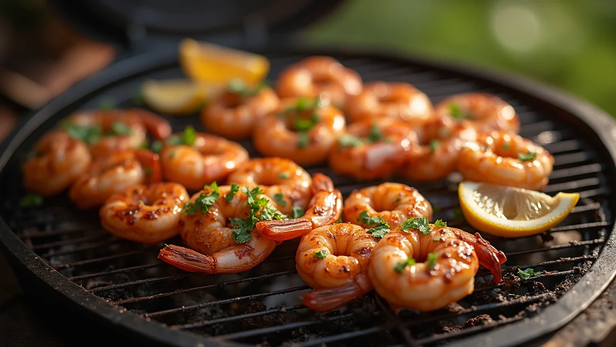 BBQ Shrimp served on a Texas kitchen counter in natural daylight