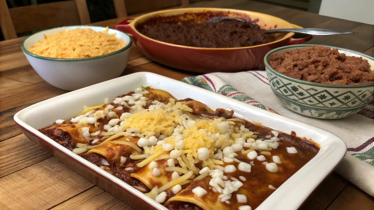 Beef and Cheese Enchiladas recipe by Chef Mia, photographed in a natural light Texas kitchen