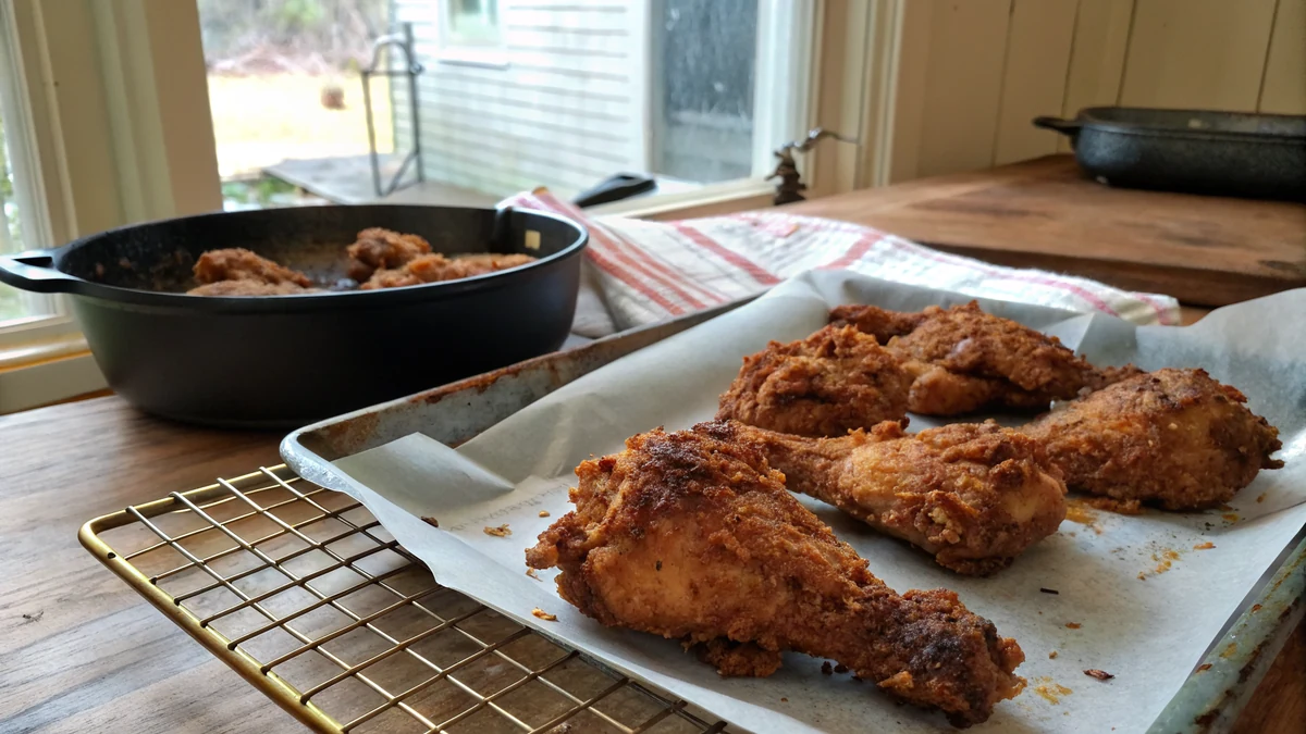 Buttermilk Fried Chicken recipe by Chef Mia, photographed in a natural light Texas kitchen