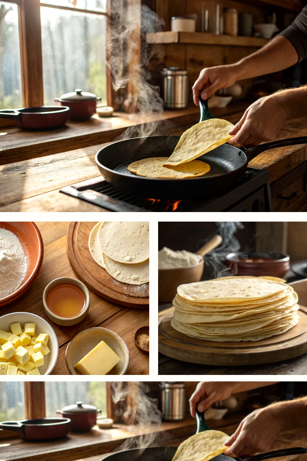 Buttery Tortillas styled vertically for saving and sharing