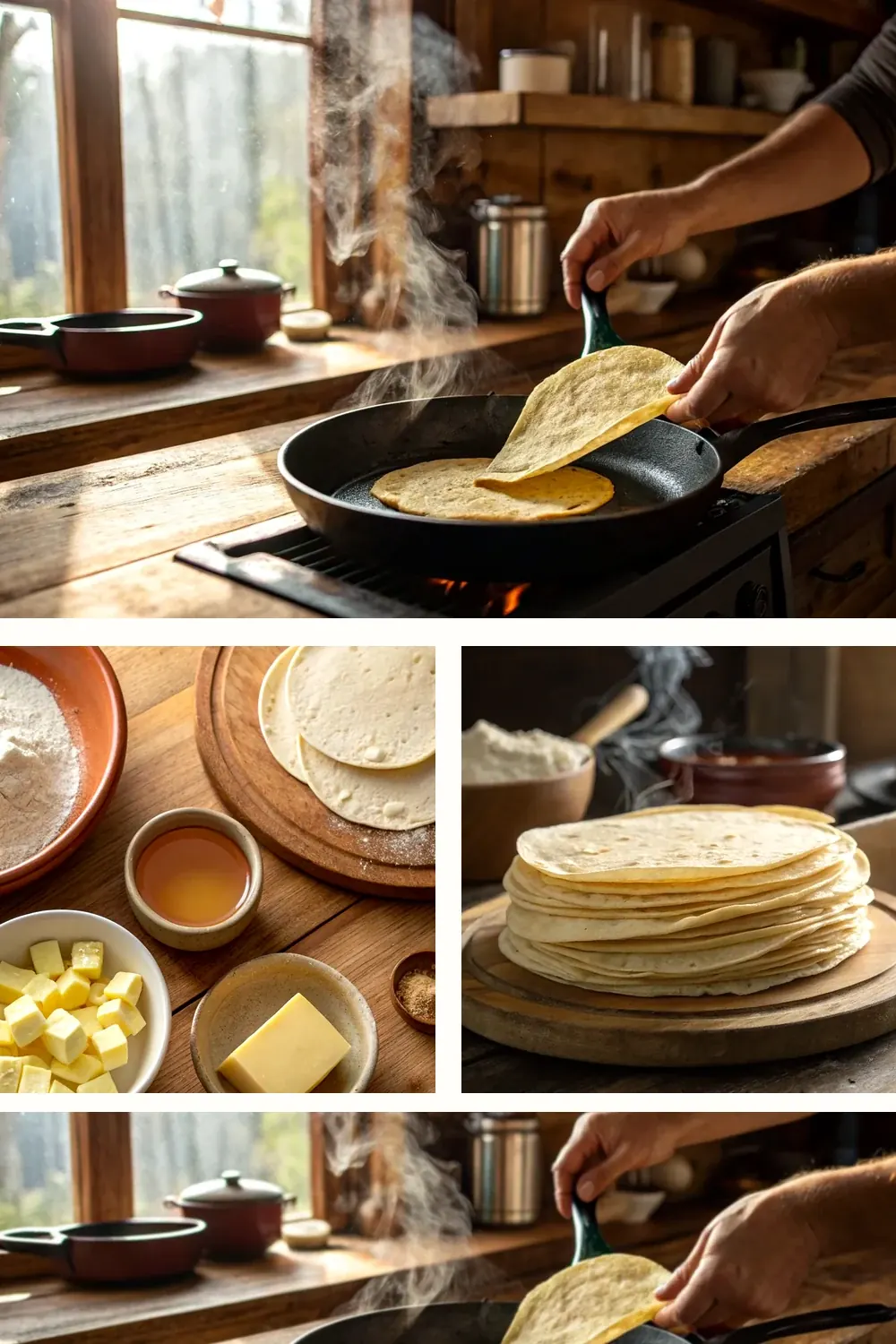 Buttery Tortillas styled vertically for saving and sharing