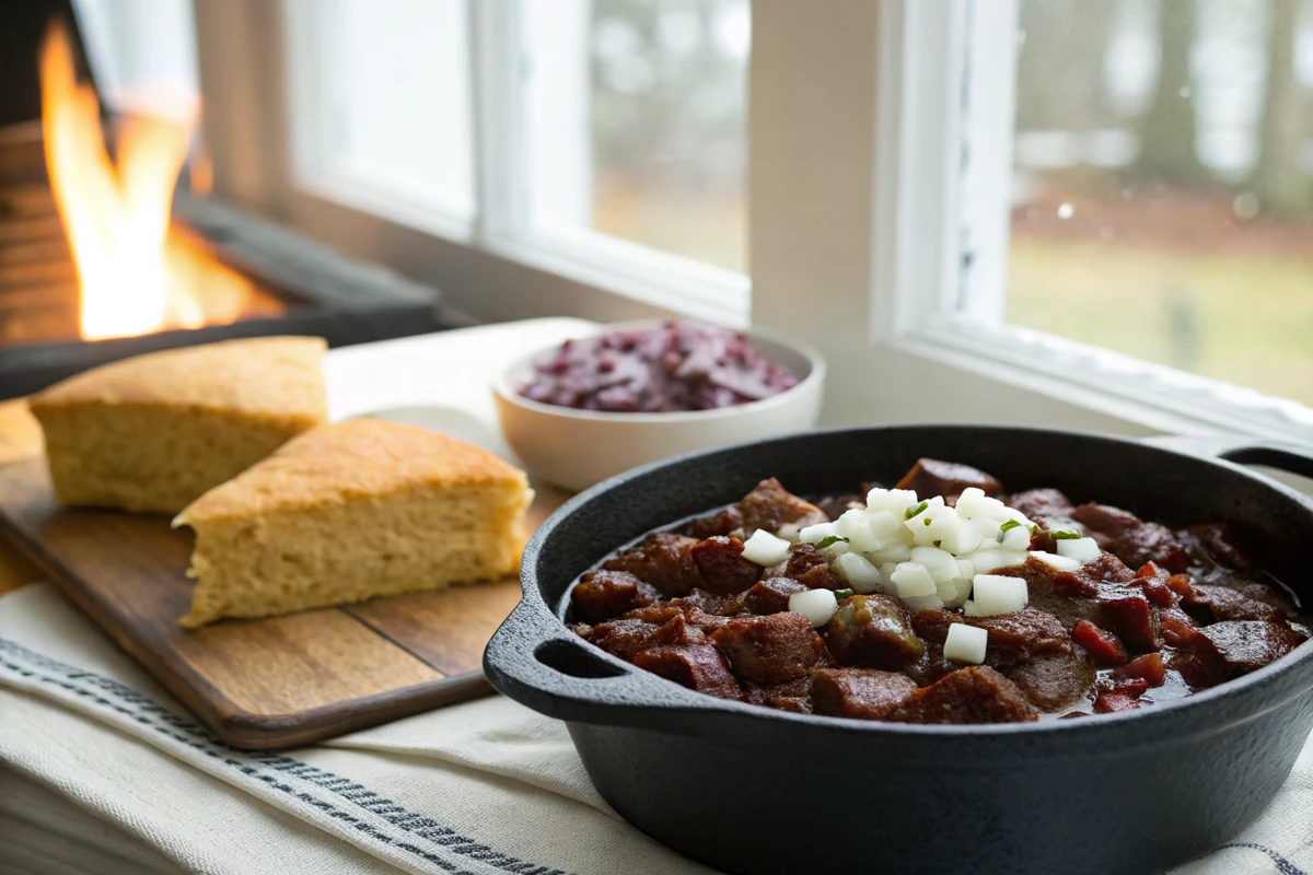 Close-up of deer camp recipes: feeding texas hunting season showing texture, color, and serving detail