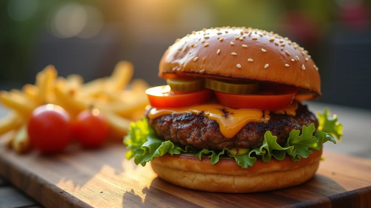 Easy BBQ Burger recipe by Chef Mia, photographed in a natural light Texas kitchen