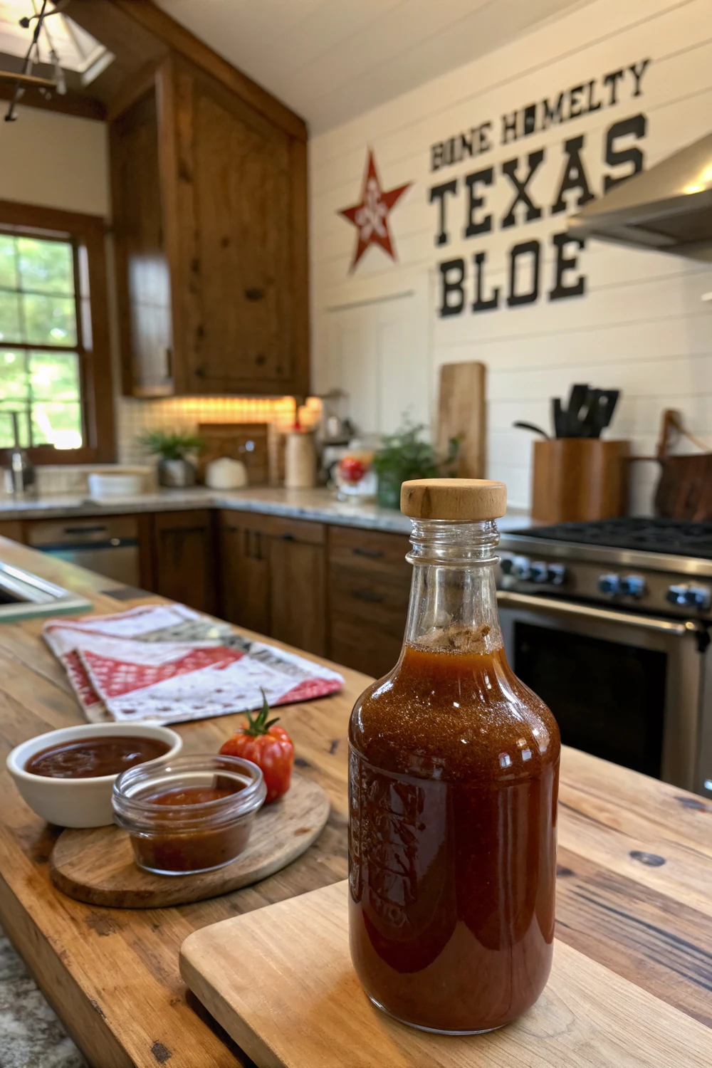Vertical shot of sticky honey BBQ wings being brushed with sauce, dark mahogany glaze pooling on the plate, save this 5-ingredient recipe