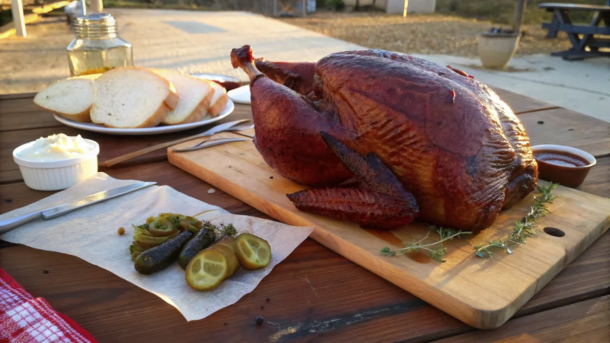 How to Cook a Turkey Texas BBQ Style recipe by Chef Mia, photographed in a natural light Texas kitchen