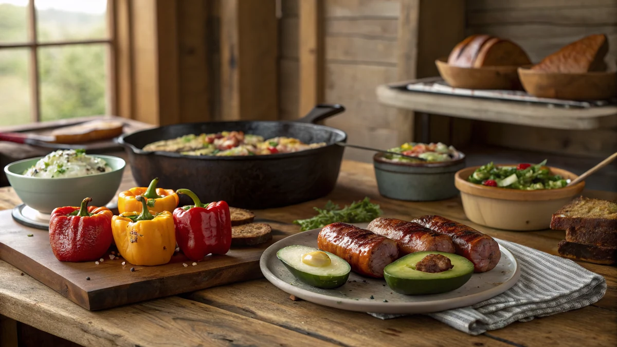 Keto BBQ Sides: 14 Low-Carb Dishes for Your Cookout served on a Texas kitchen counter in natural daylight