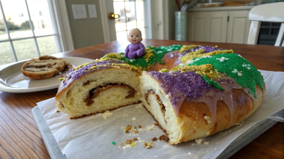 Texas King Cake recipe by Chef Mia, photographed in a natural light Texas kitchen