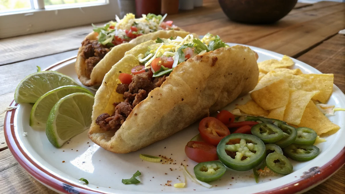 San Antonio Puffy Tacos recipe by Chef Mia, photographed in a natural light Texas kitchen