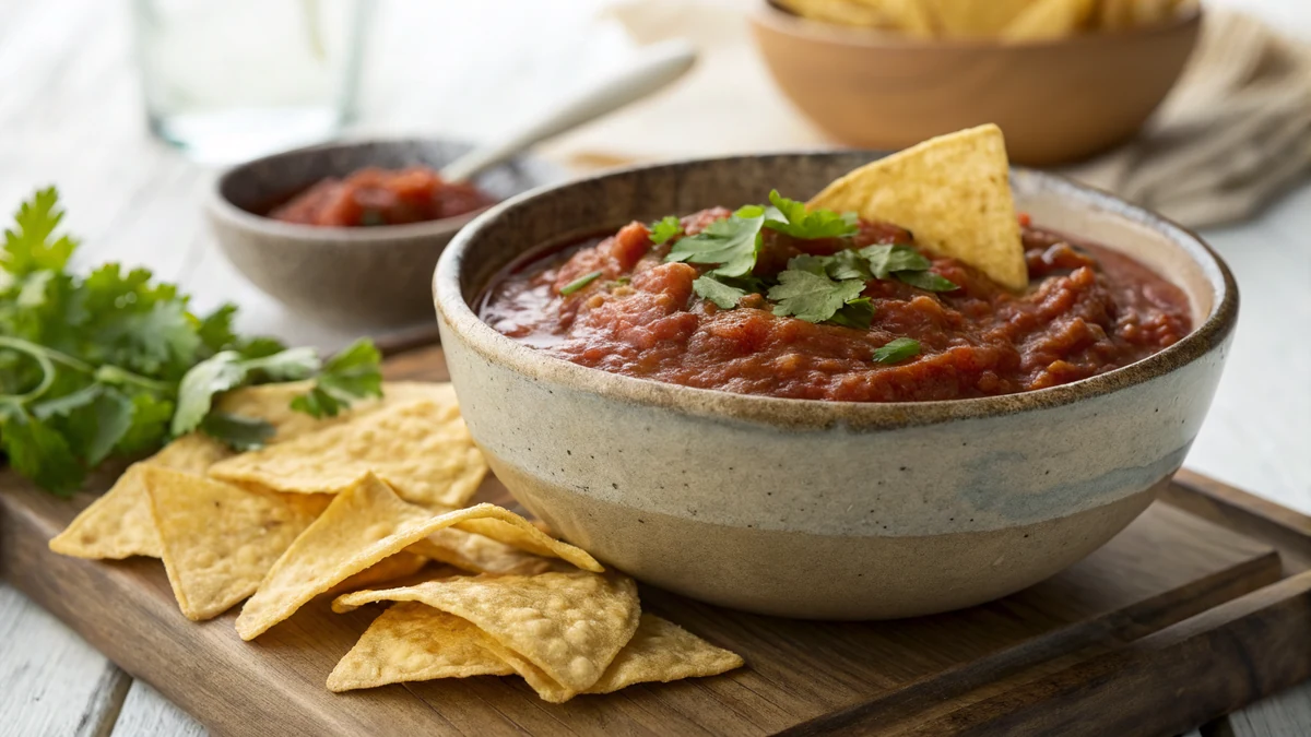 Restaurant-Style Salsa recipe by Chef Mia, photographed in a natural light Texas kitchen