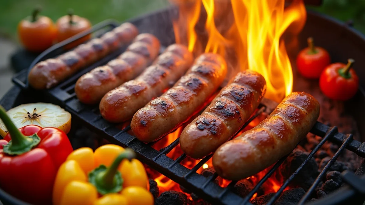 BBQ Sausage Recipes served on a Texas kitchen counter in natural daylight