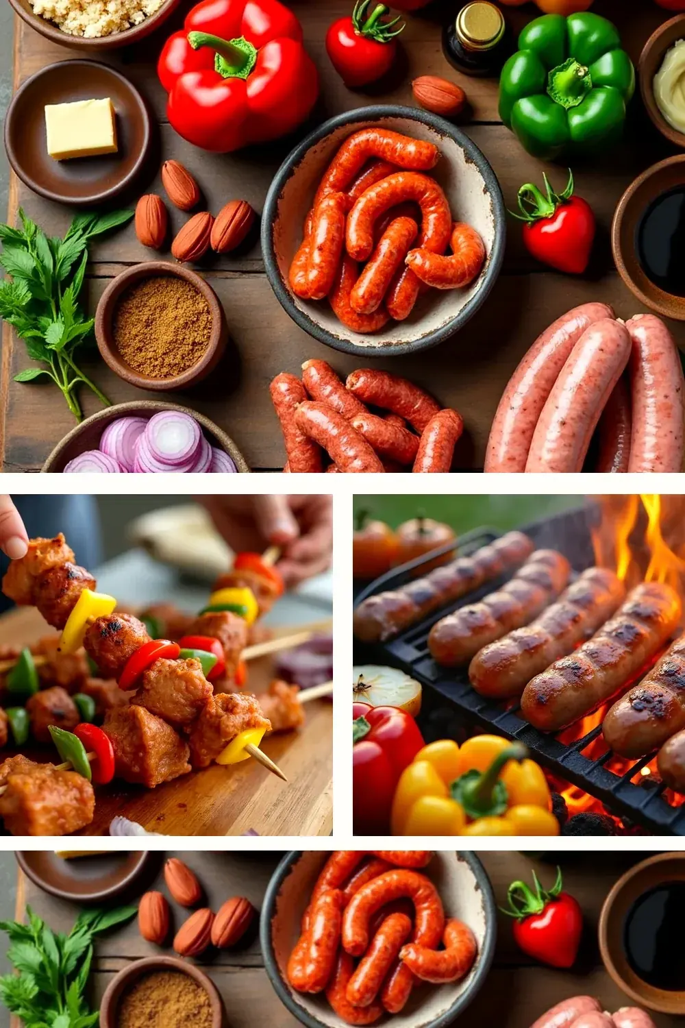 BBQ Sausage Recipes styled vertically for saving and sharing