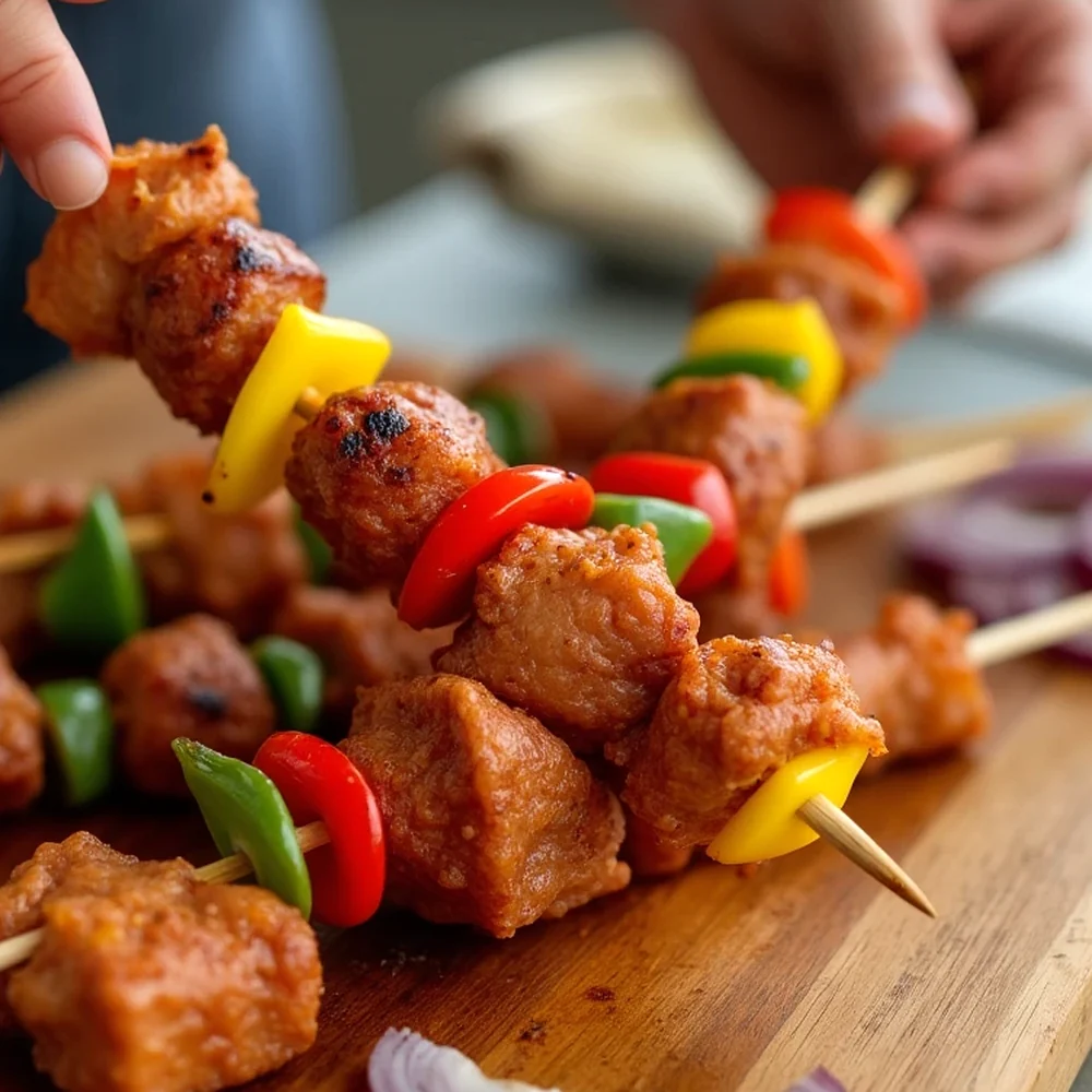 BBQ Sausage Recipes plated for a Texas family table, overhead view