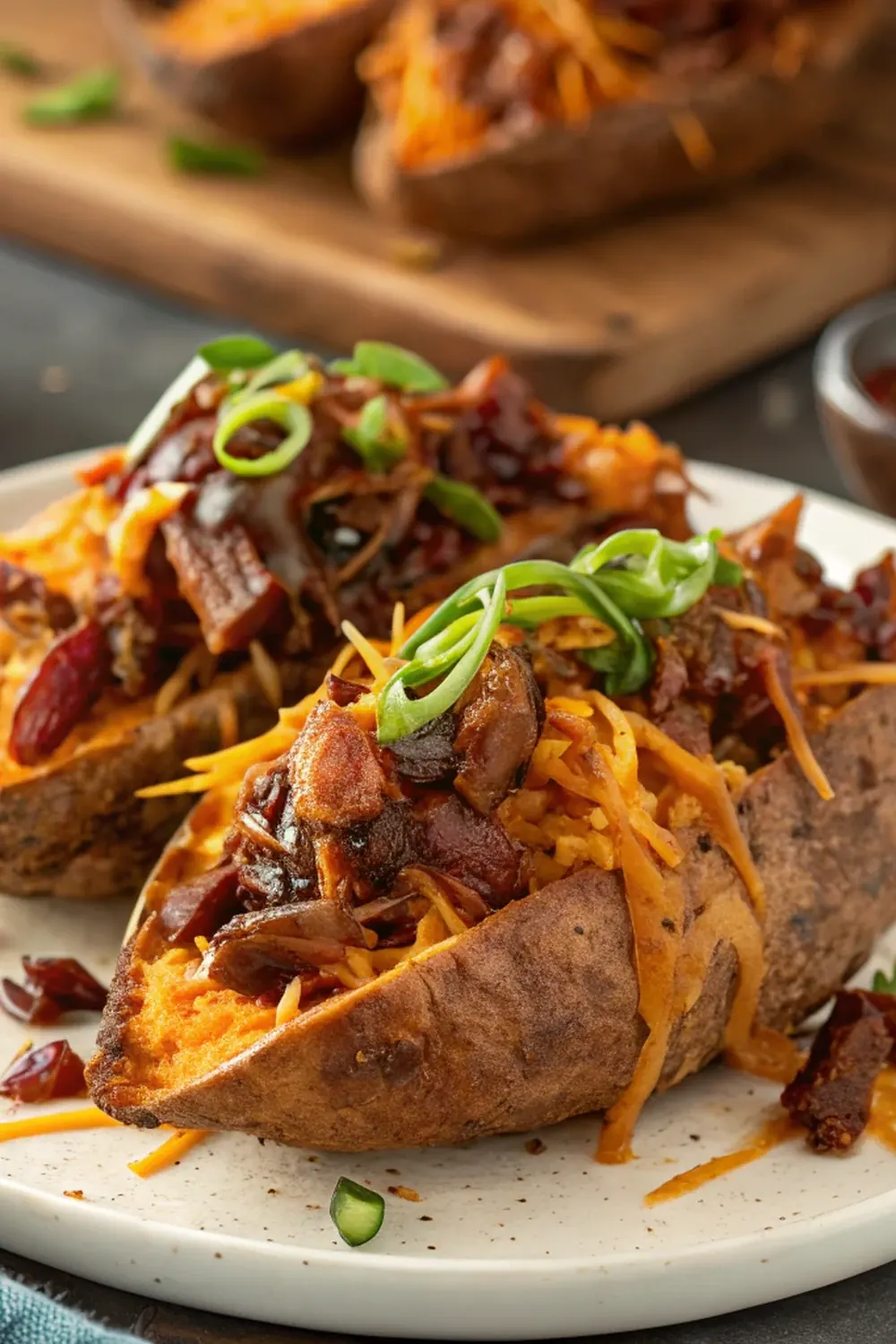 Southern BBQ Meals with Cheese styled vertically for saving and sharing