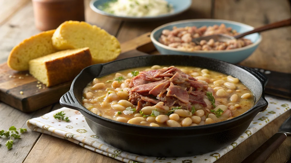 Southern White Beans recipe by Chef Mia, photographed in a natural light Texas kitchen