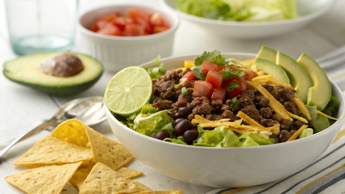 Tex-Mex Salad recipe by Chef Mia, photographed in a natural light Texas kitchen