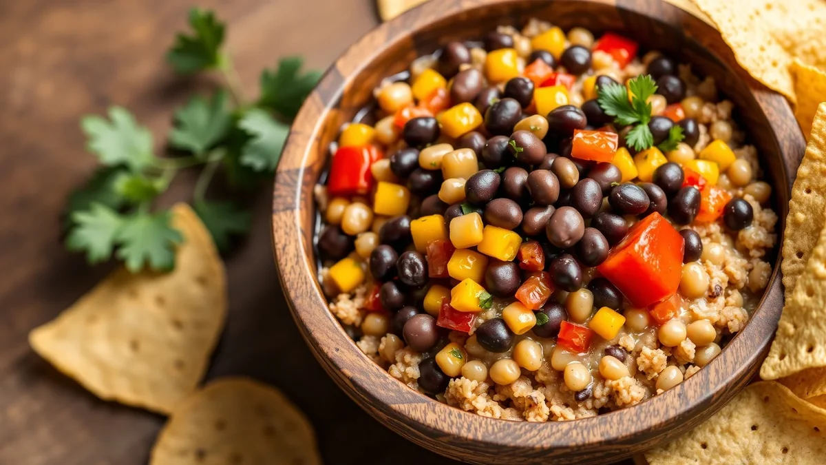 Texas Caviar recipe by Chef Mia, photographed in a natural light Texas kitchen