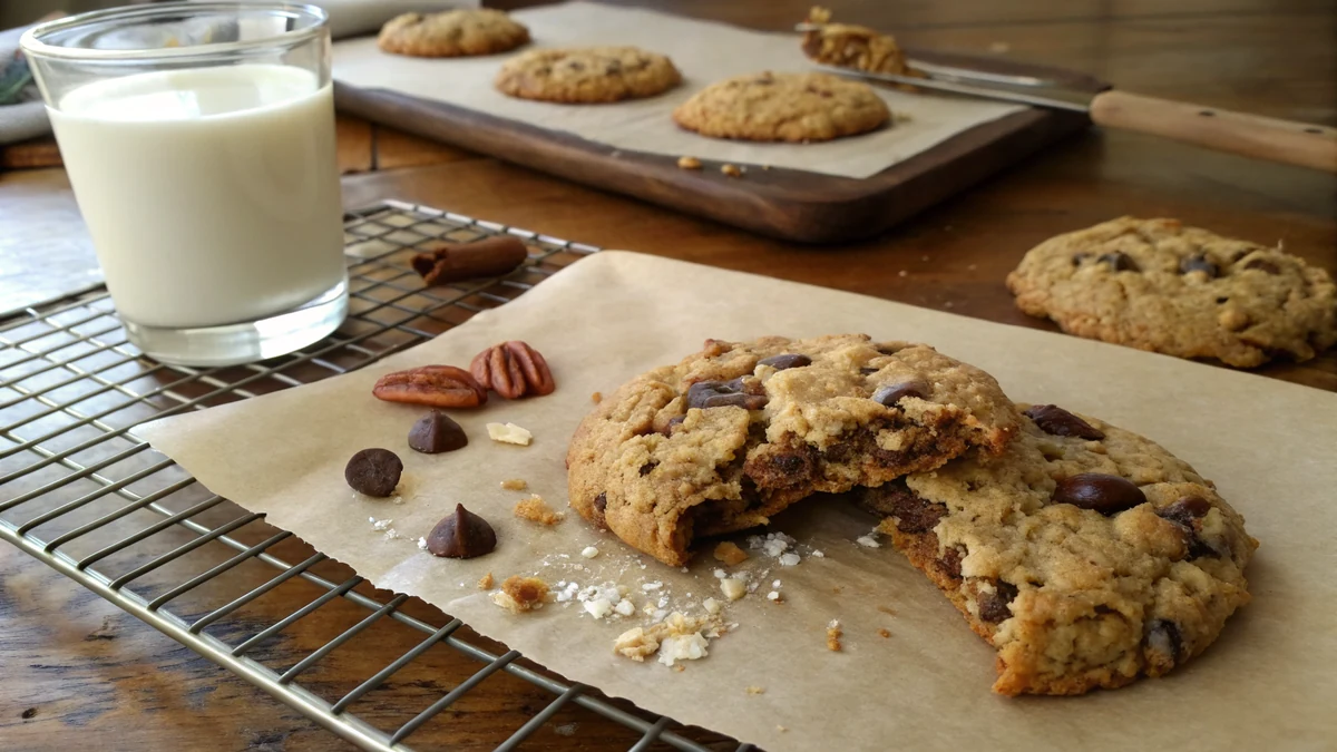 Texas Cowboy Cookies recipe by Chef Mia, photographed in a natural light Texas kitchen
