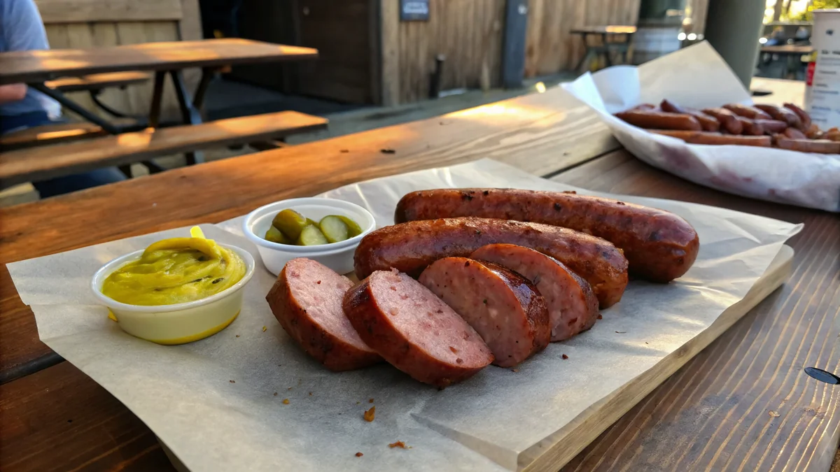 Texas Hot Links recipe by Chef Mia, photographed in a natural light Texas kitchen