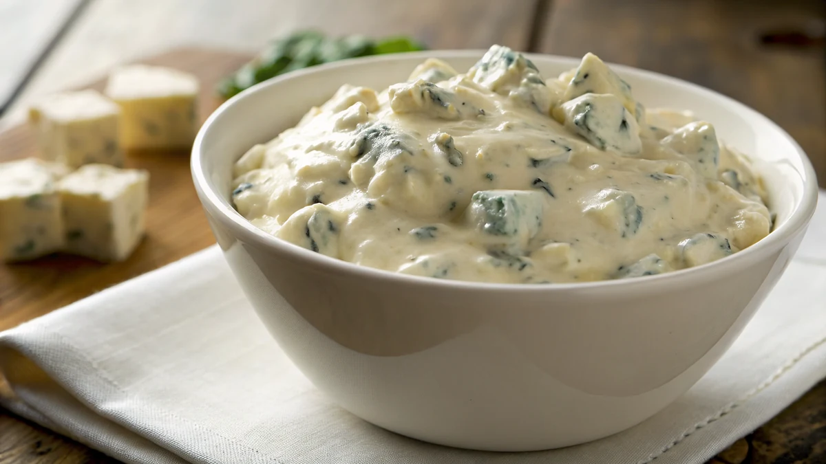 Texas Roadhouse Blue Cheese Dressing Copycat recipe by Chef Mia, photographed in a natural light Texas kitchen