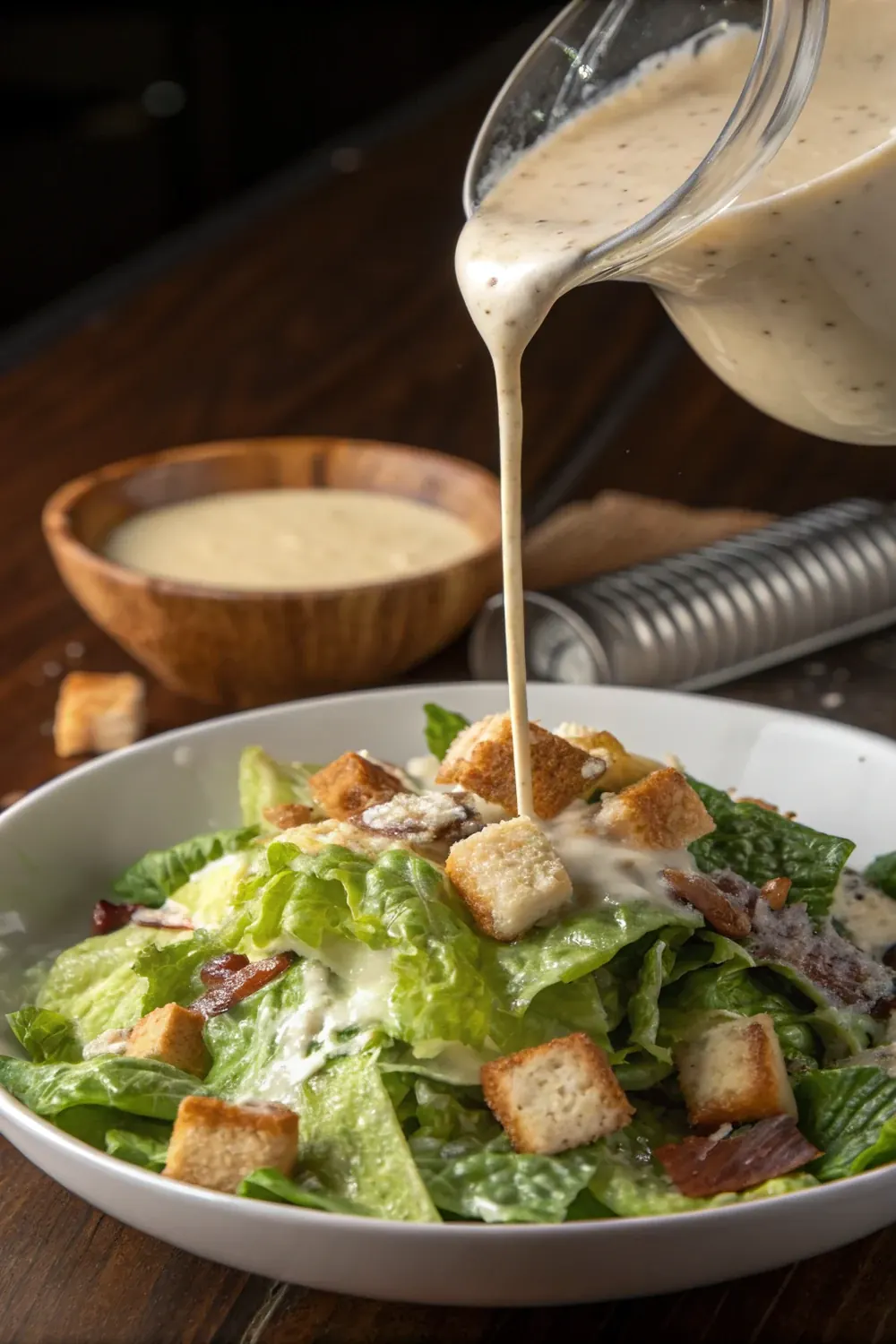 Texas Roadhouse caesar dressing copycat creamy parmesan recipe vertical pin to save for salad night