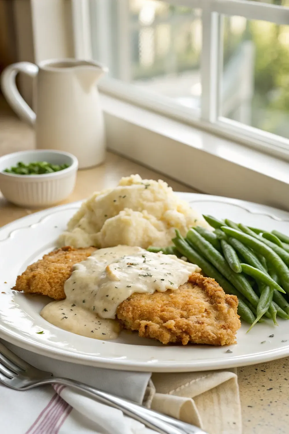 Texas Roadhouse chicken fried chicken copycat recipe with cream gravy pin