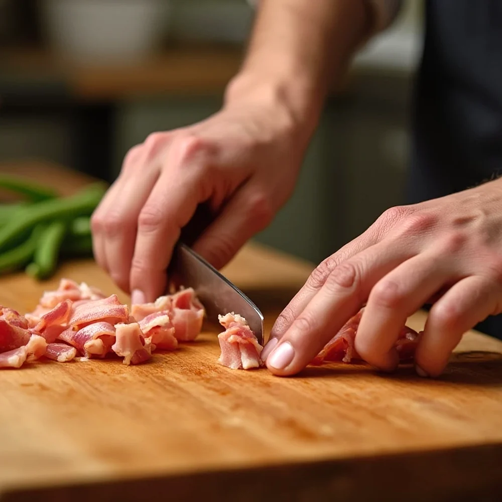 Texas Roadhouse Green Beans square image in a natural light Texas kitchen