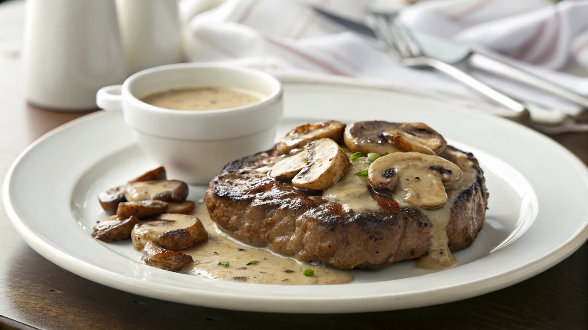 Texas Roadhouse Portobello Mushroom Sauce recipe by Chef Mia, photographed in a natural light Texas kitchen