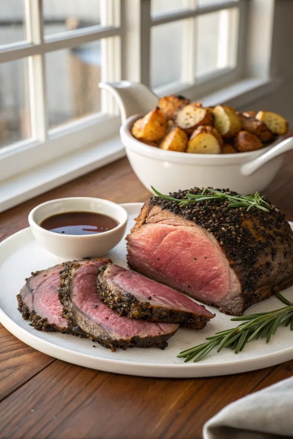 Copycat Texas Roadhouse prime rib recipe pin showing two cooking methods oven reverse sear and smoker with doneness temps