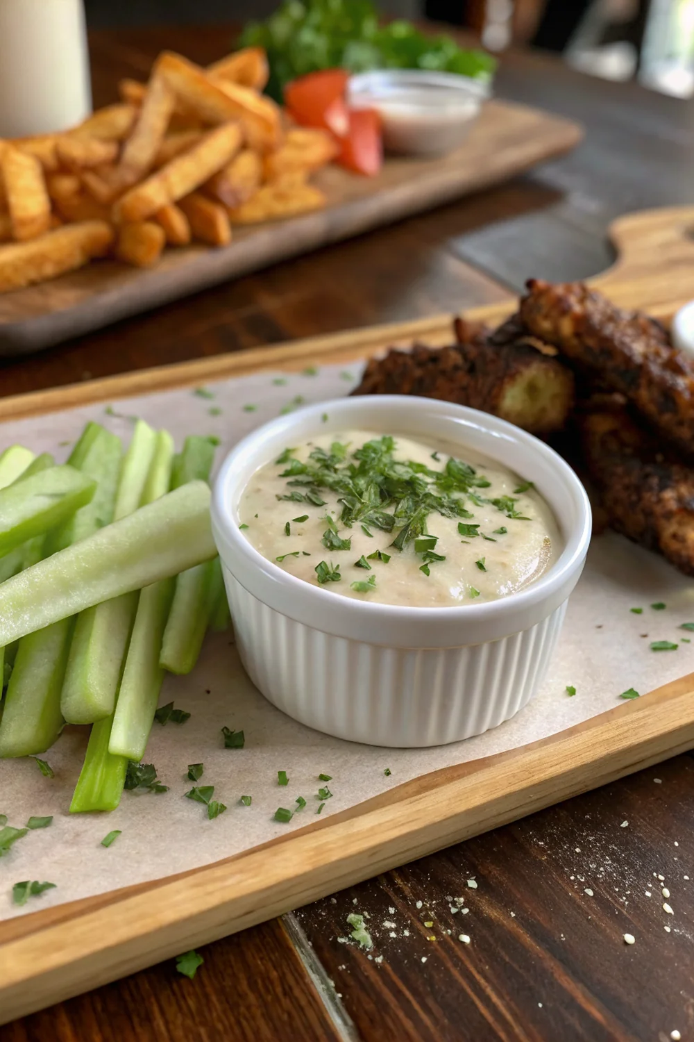 Texas Roadhouse ranch dip copycat recipe vertical view, save for the next steakhouse-style dinner at home