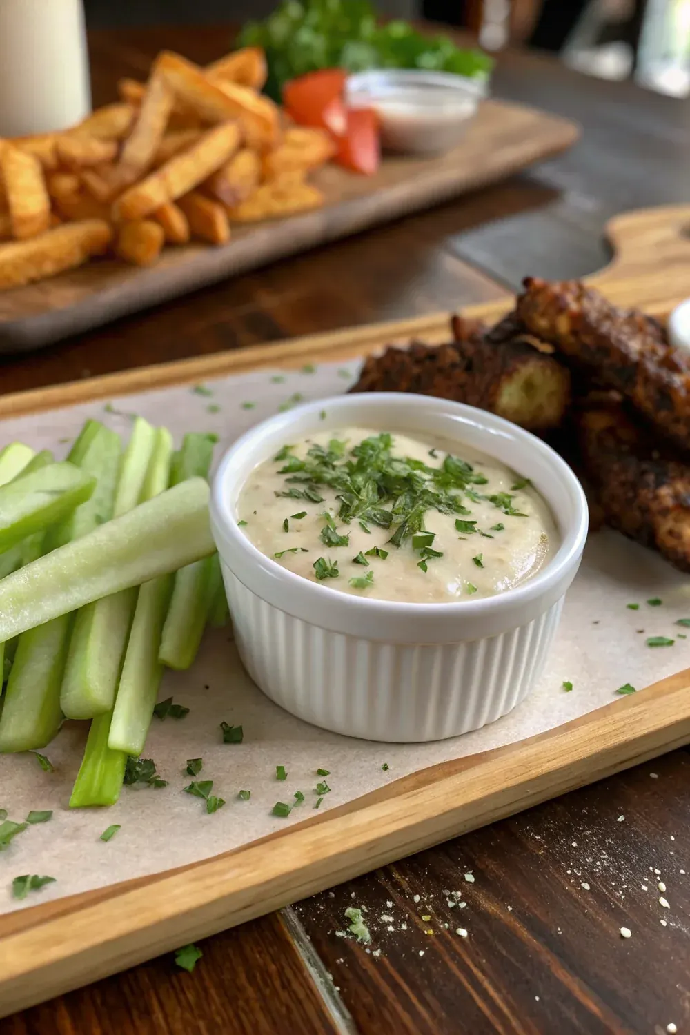 Texas Roadhouse ranch dip copycat recipe vertical view, save for the next steakhouse-style dinner at home
