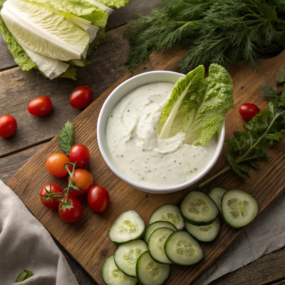 Overhead jar of creamy herb-flecked copycat Texas Roadhouse ranch dressing with a whisk and fresh dill beside it