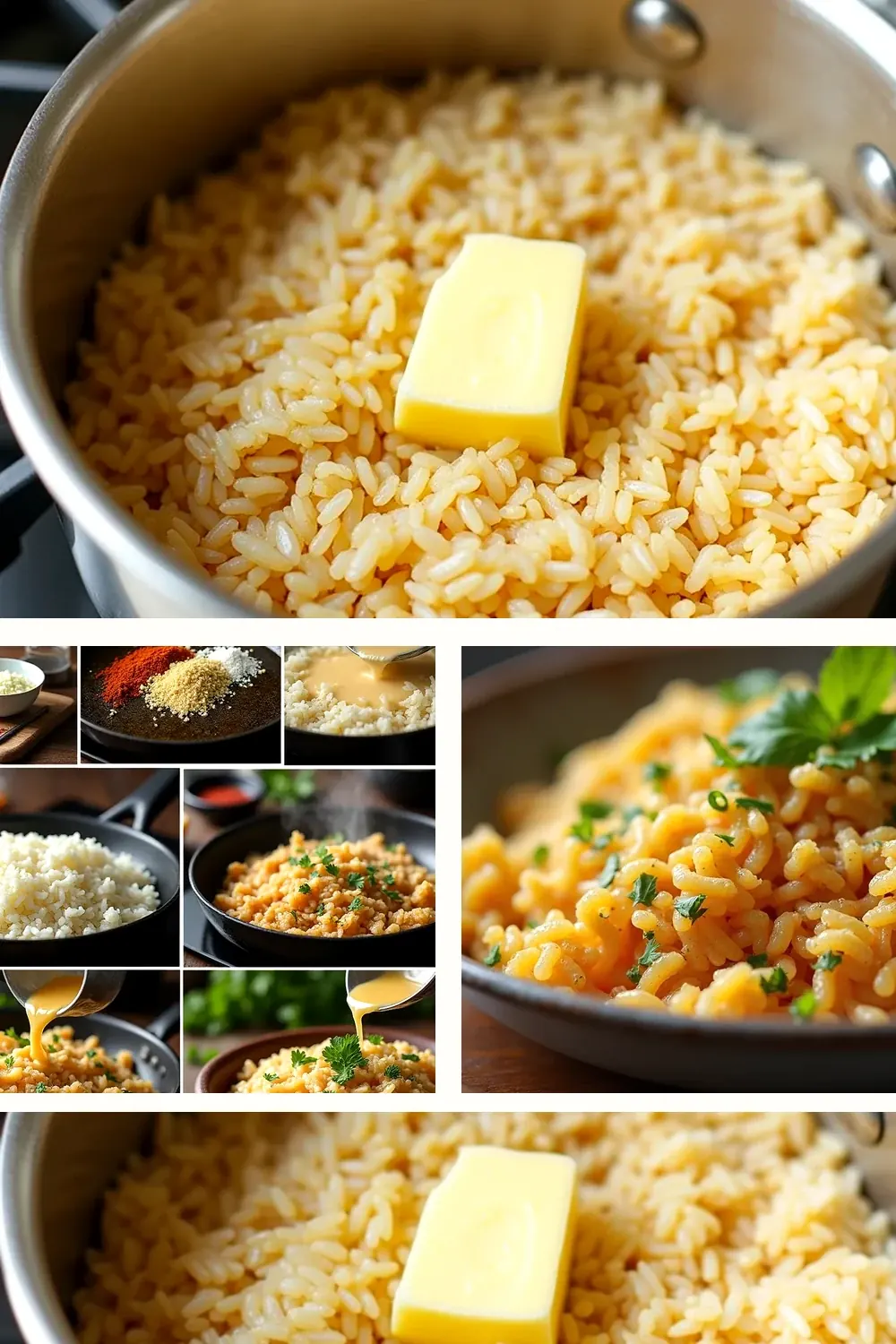 Texas Roadhouse Rice styled vertically for saving and sharing