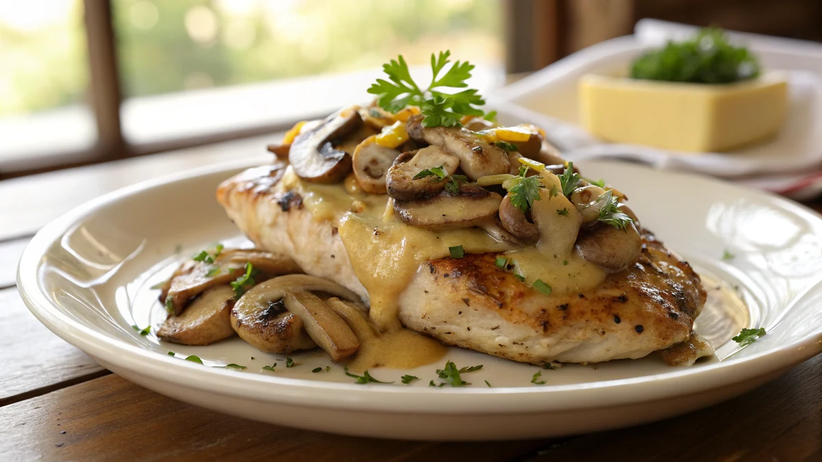 Texas Roadhouse Smothered Chicken Copycat recipe by Chef Mia, photographed in a natural light Texas kitchen