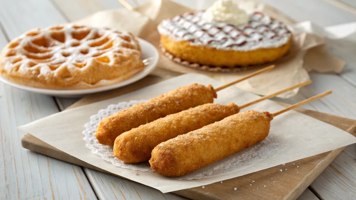 Texas State Fair Foods: 12 Fried Classics at Home served on a Texas kitchen counter in natural daylight