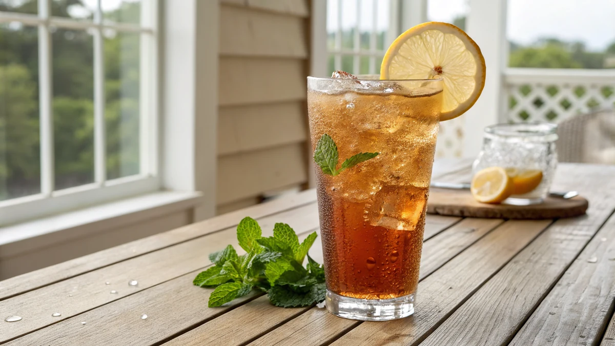 Texas Tea Cocktail recipe by Chef Mia, photographed in a natural light Texas kitchen