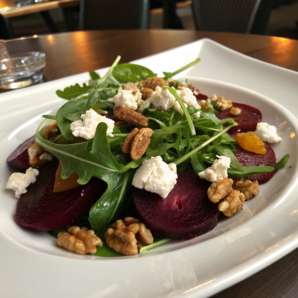 finished balthazar beet salad plated elegantly