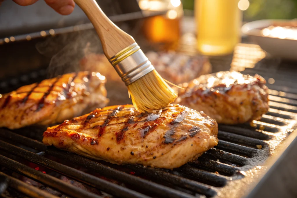 Glazed delmarva bbq chicken recipe carnivore brushed with vinegar mustard sauce