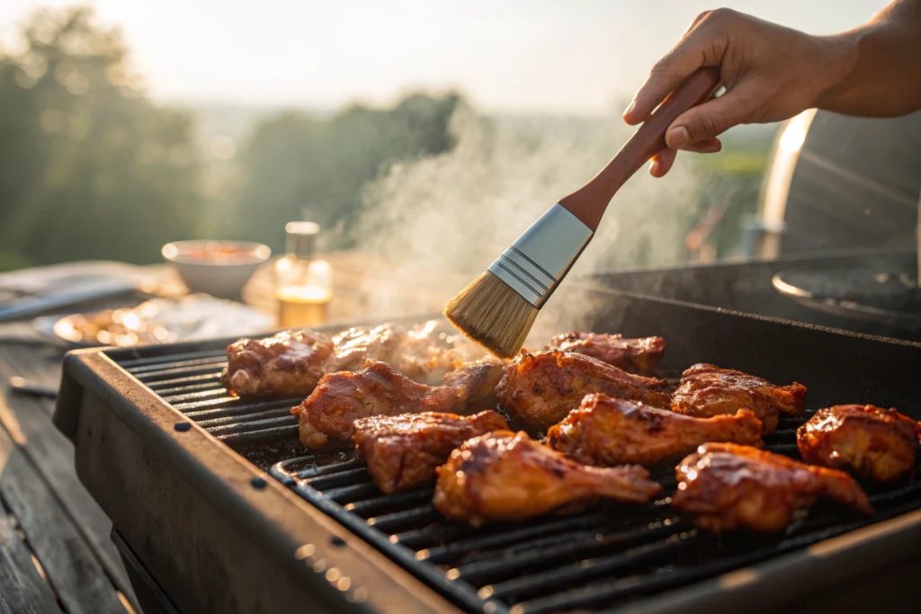 Grilled chicken brushed with low salt bbq sauce recipe
