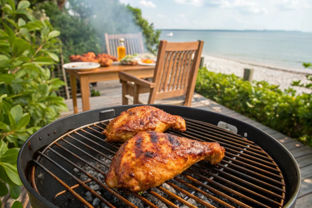 Coastal Delmarva BBQ chicken recipe carnivore cooking slowly over indirect heat
