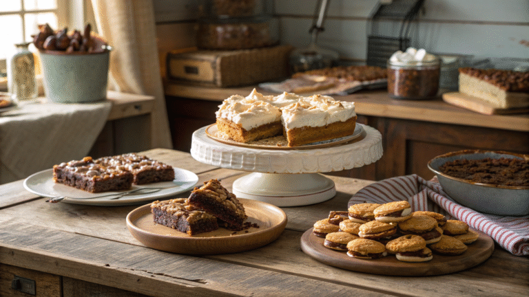 assortment of gluten-free desserts on rustic wooden table: Best Gluten Free Dessert Recipes