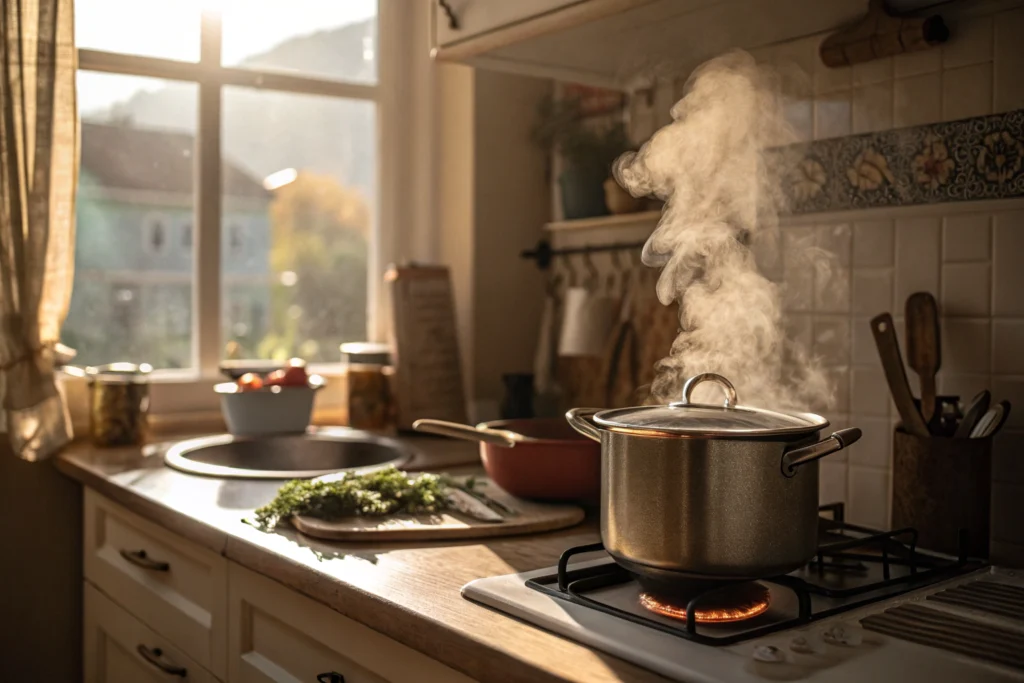 warm kitchen scene inspired by amy poehler