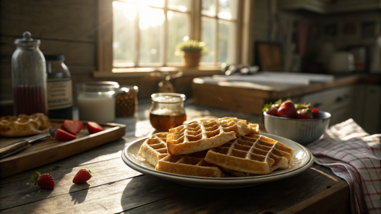 waffle recipe without milk Texas breakfast kitchen scene