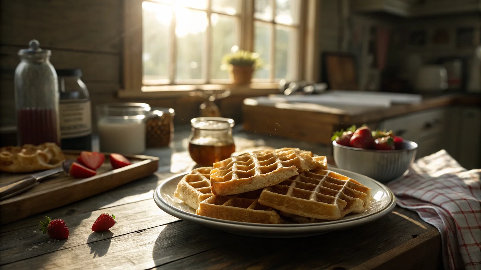 waffle recipe without milk Texas breakfast kitchen scene